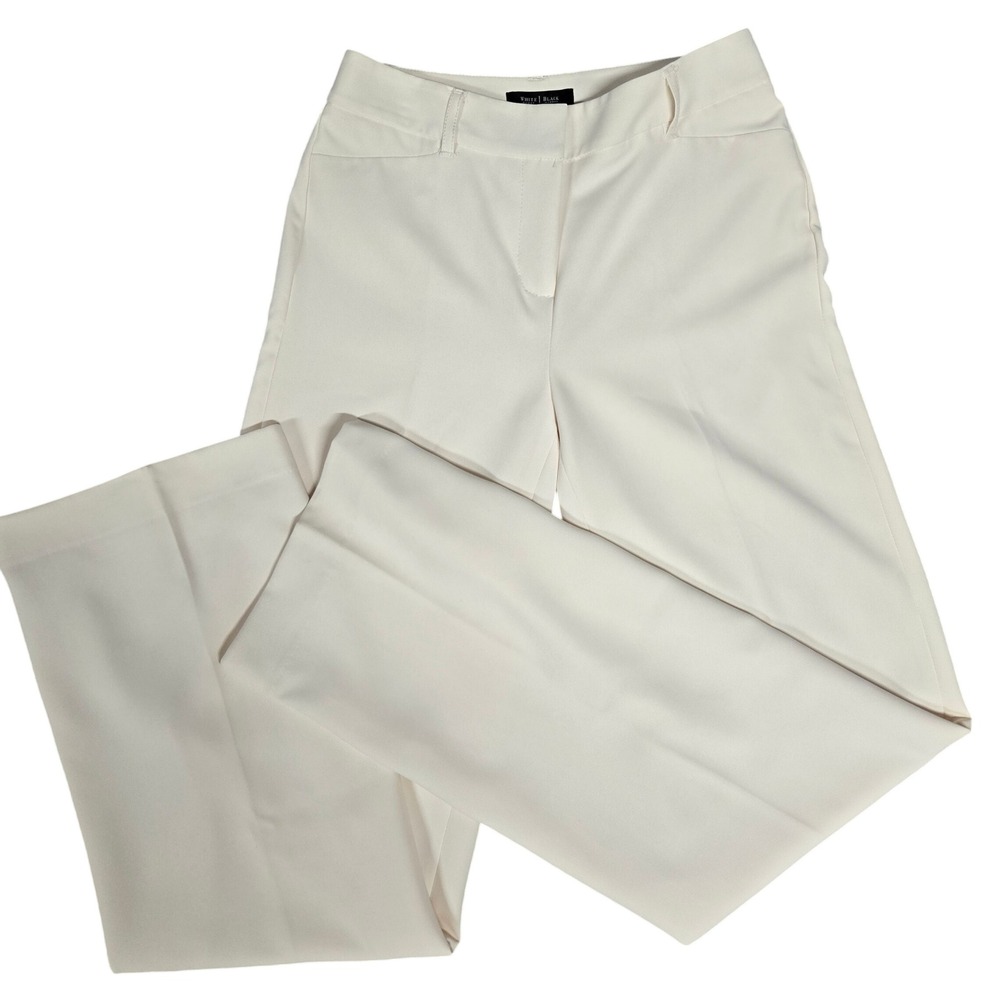 White House Black Market Wide Leg Trousers Dress Pants Cream Women's Size 00R